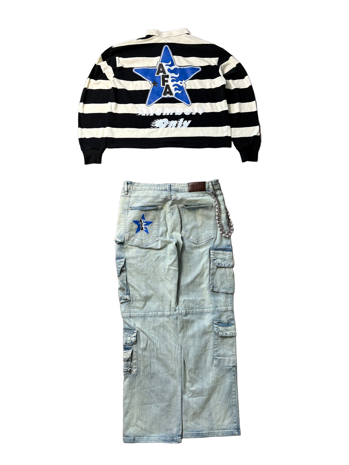 Full set jeans and long sleeve Crop top shirt