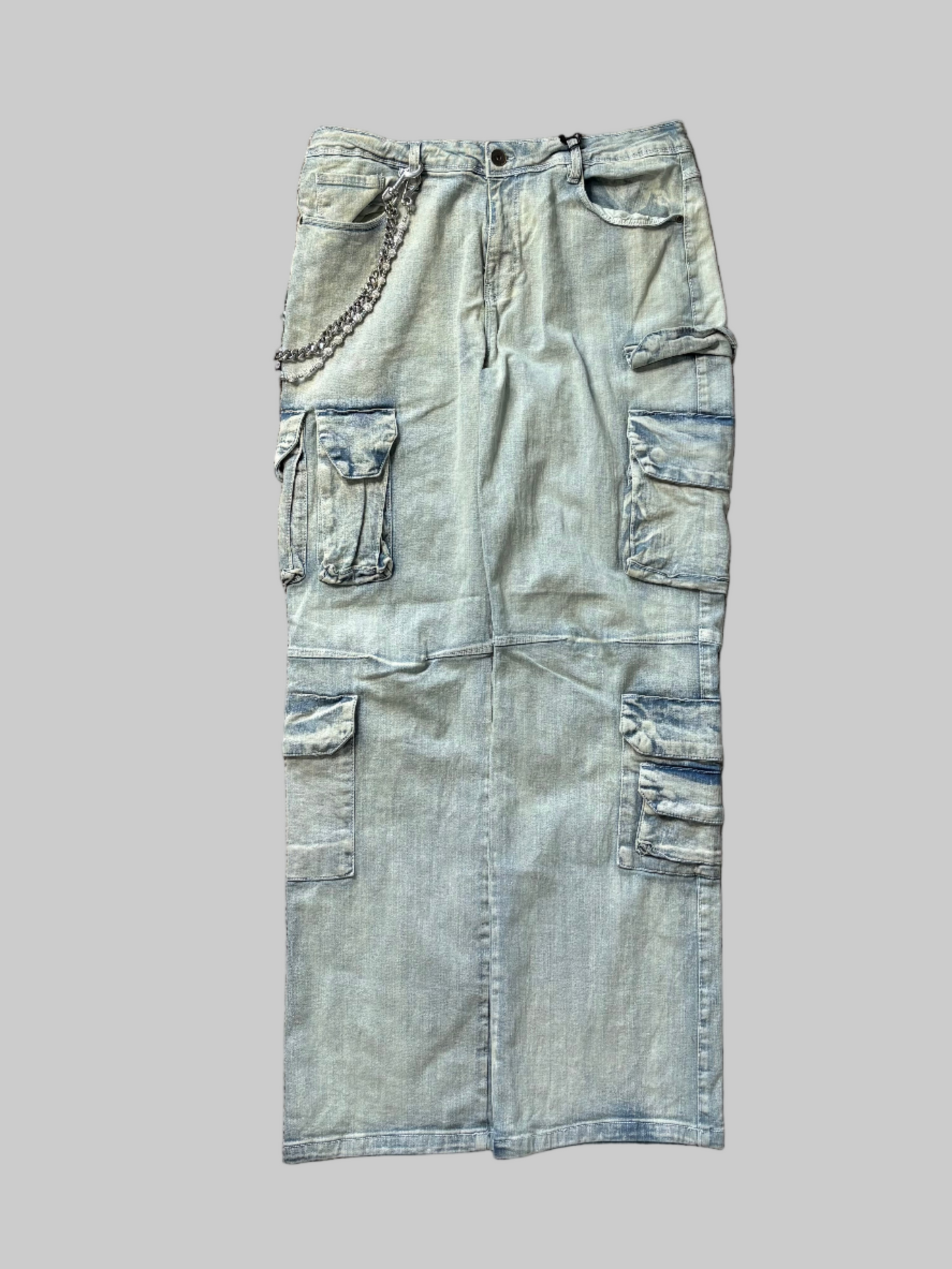 Jean pants acid wash blue